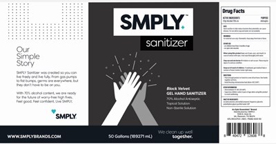 SMPLY Black Velvet Hand Sanitizer - Black Velvet 50G